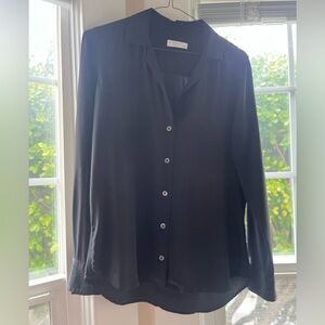 Equipment black button down silk shirt